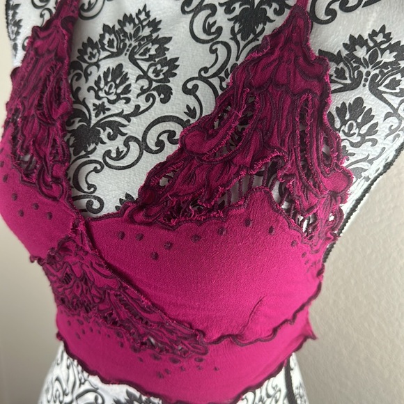 Intimately Free People Cut Out Boho Strappy Back Low Cut Night Out Crop Top - Picture 3 of 7